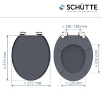 Colac de toaletă Schütte Spirit cu mecanism de închidere lentă, lemn masiv, gri, capacitate portantă 175 kg 5