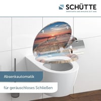 Capac WC Schütte SUNSET din duroplast cu mecanism de închidere lentă și sistem de eliberare rapidă, capacitate portantă 175 kg, capac WC cu model 2