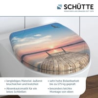 Capac WC Schütte SUNSET din duroplast cu mecanism de închidere lentă și sistem de eliberare rapidă, capacitate portantă 175 kg, capac WC cu model 4