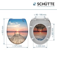 Capac WC Schütte SUNSET din duroplast cu mecanism de închidere lentă și sistem de eliberare rapidă, capacitate portantă 175 kg, capac WC cu model 6