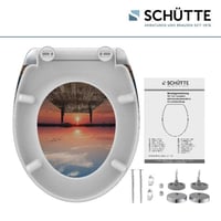 Capac WC Schütte SUNSET din duroplast cu mecanism de închidere lentă și sistem de eliberare rapidă, capacitate portantă 175 kg, capac WC cu model 7