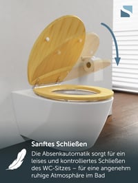Capac de WC din bambus Schütte cu mecanism de închidere lentă și sistem de eliberare rapidă, capac detașabil, montare ușoară 4