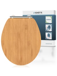 Capac de WC din bambus Schütte cu mecanism de închidere lentă și sistem de eliberare rapidă, capac detașabil, montare ușoară 1