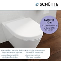 WC sedadlo Schütte pre Duravit Starck 3, so systémom Soft-Close, odnímateľné duroplastové veko, nosnosť 250 kg, výroba v EÚ, biele 7