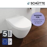 WC sedadlo Schütte pre Duravit Starck 3, so systémom Soft-Close, odnímateľné duroplastové veko, nosnosť 250 kg, výroba v EÚ, biele 3