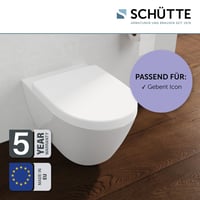 Schütte WC-ülőke Geberit Icon-hoz, lágyan záródó, levehető Duroplast fedél, 250 kg teherbírás, fehér 3