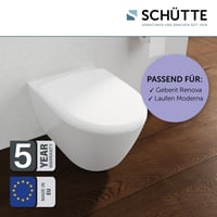 Capac WC Schütte compatibil cu Geberit Renova și Laufen Moderna, cu închidere lentă, detașabil, din duroplast incasabil, capacitate portantă 250 kg, alb 3