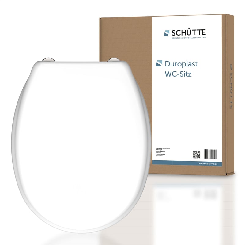 Capac WC Schütte fără închidere lentă, alb, duroplast rezistent la zgârieturi, ușor de curățat