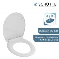 Capac WC Schütte cu închidere lentă, din material Duroplast incasabil, capacitate de susținere de 200 kg, alb, montaj DIY cu șablon 7