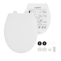 Capac WC Schütte cu închidere lentă, din material Duroplast incasabil, capacitate de susținere de 200 kg, alb, montaj DIY cu șablon 8