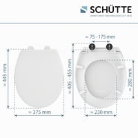 Capac WC Schütte cu închidere lentă, din material Duroplast incasabil, capacitate de susținere de 200 kg, alb, montaj DIY cu șablon 2
