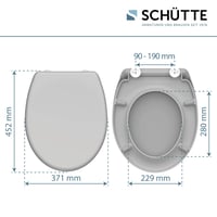 Schütte WC-ülőke szürke Duroplast anyagból, lecsapódásgátlóval és gyorskioldóval, 175 kg teherbírással 5