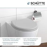 Schütte WC-ülőke szürke Duroplast anyagból, lecsapódásgátlóval és gyorskioldóval, 175 kg teherbírással 8