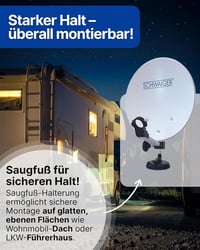 SCHWAIGER 9604 Camping Műholdas Rendszer Komplett Szett Vevővel és 10m Kábellel - small receiver 3