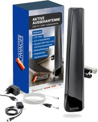 SCHWAIGER aktív kültéri antenna DVB-T2 DAB+ erősítővel, időjárásálló 1