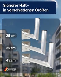 SCHWAIGER alumínium SAT fali tartó 45 cm műholdas antenna tartó WAH25A WAH35A WAH45A MAL30A 8