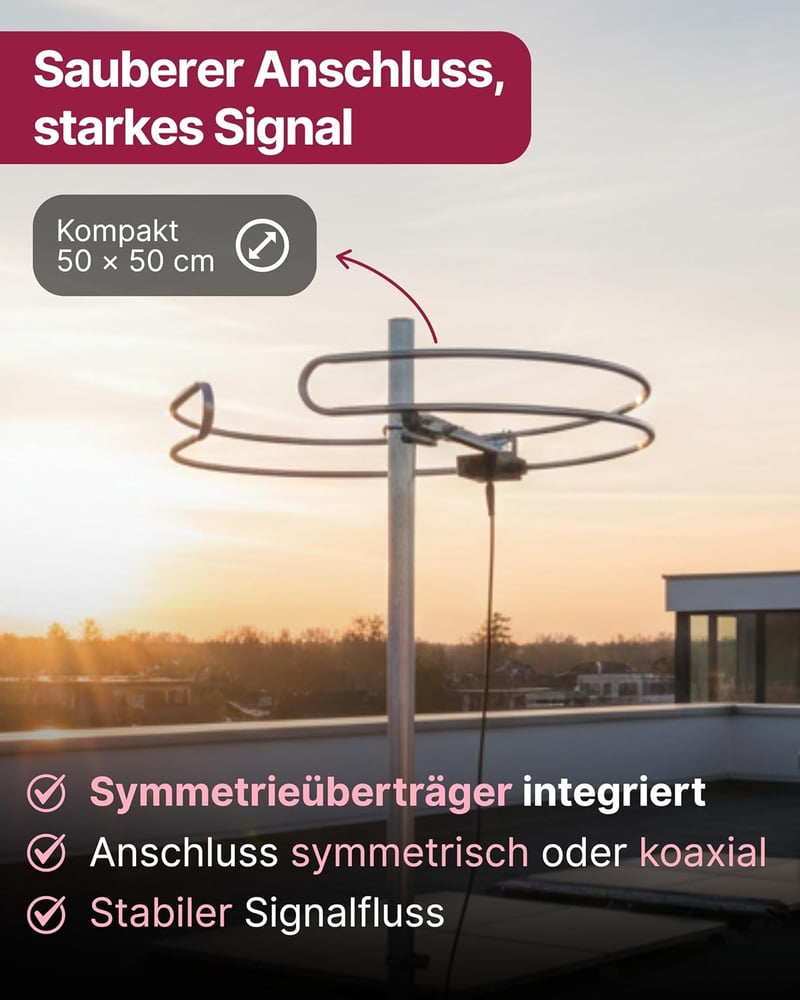 SCHWAIGER FM tetőantenna gyűrű dipólus 87.5-108 MHz rögzítővel