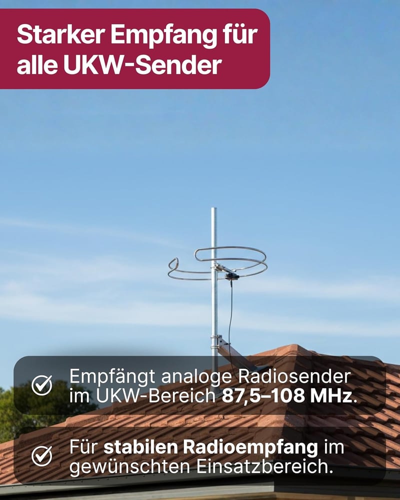 SCHWAIGER FM tetőantenna gyűrű dipólus 87.5-108 MHz rögzítővel