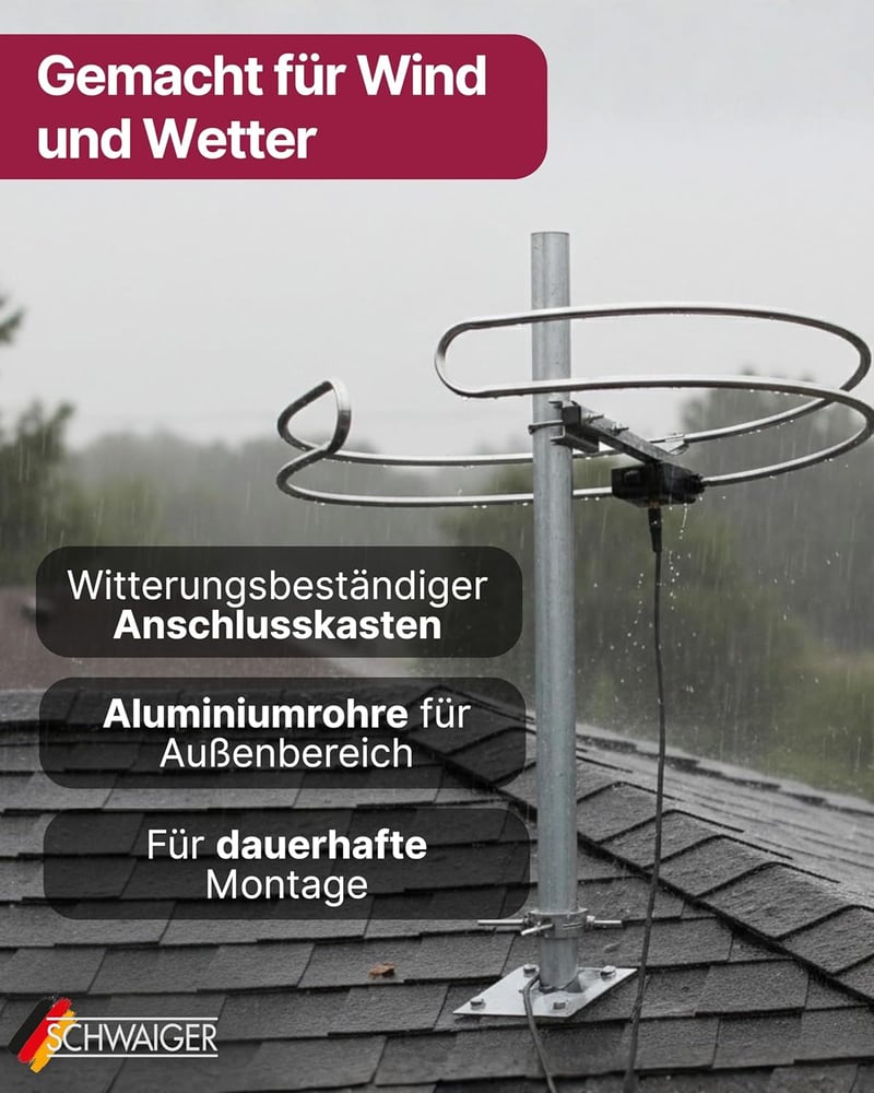 SCHWAIGER FM tetőantenna gyűrű dipólus 87.5-108 MHz rögzítővel