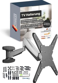 SCHWAIGER Full Motion TV fali tartó 23-55 hüvelyk, dönthető, forgatható, magasságállítható, kábelvezetővel, lapos TV-hez, szerelő készlettel 1