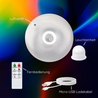 SCHWAIGER LED Világítású Felfújható Puff Lábtartó 55cm RGB Színes Fény Távirányítóval IP44 Kültéri Kerti Terasz Parti Ülőke 120kg 4