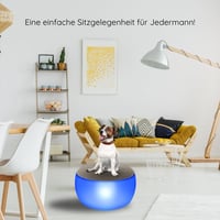 SCHWAIGER LED Világítású Felfújható Puff Lábtartó 55cm RGB Színes Fény Távirányítóval IP44 Kültéri Kerti Terasz Parti Ülőke 120kg 5