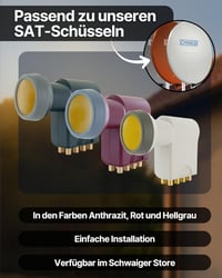 SCHWAIGER Monoblock Single LNB fehér műhold vevő fej 8