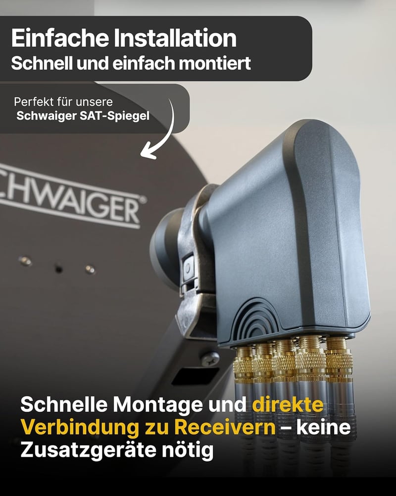 SCHWAIGER Monoblock Single LNB fehér műhold vevő fej