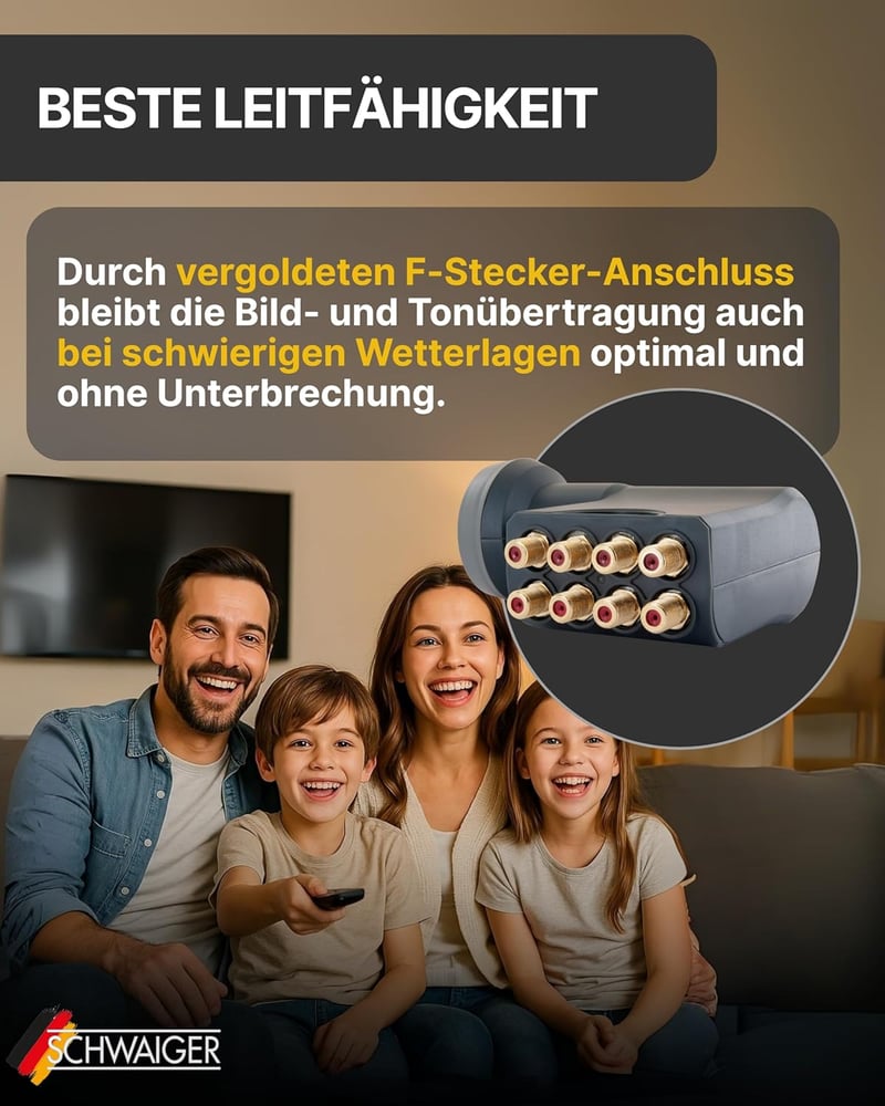 SCHWAIGER Monoblock Single LNB fehér műhold vevő fej