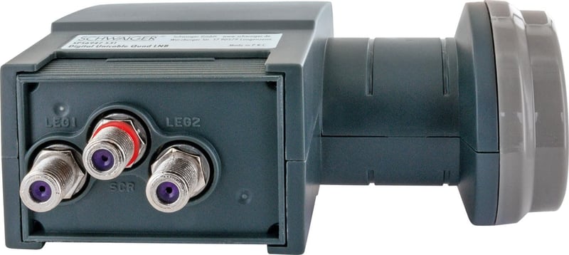 SCHWAIGER Monoblock Single LNB - Műholdvevő Egység Műholdas TV Rendszerekhez - Fekete Színben - Univerzális Kompatibilitás
