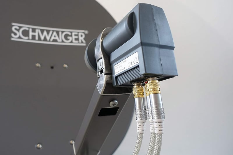 SCHWAIGER Monoblock Single LNB - Műholdvevő Egység Műholdas TV Rendszerekhez - Fekete Színben - Univerzális Kompatibilitás