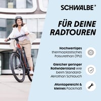 Duša Schwalbe Aerothan Plus TPU – 29-palcová cyklistická duša, ventil AV 19AE+, 40 mm, sivá, ľahká a odolná, vyrobená v Nemecku 4