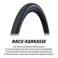 Plášť na gravel bicykel Schwalbe G-One RS Performance RaceGuard TLR 35-622 (28") Addix Green Tubeless Ready semi-slick na tvrdý povrch 5