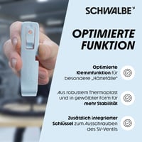 Set 3 leviere pentru anvelope bicicletă Schwalbe – unealtă 3 în 1 cu funcție de fixare integrată și cheie pentru ventil 4