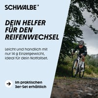 Set 3 leviere pentru anvelope bicicletă Schwalbe – unealtă 3 în 1 cu funcție de fixare integrată și cheie pentru ventil 7