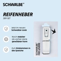 Set 3 leviere pentru anvelope bicicletă Schwalbe – unealtă 3 în 1 cu funcție de fixare integrată și cheie pentru ventil 3
