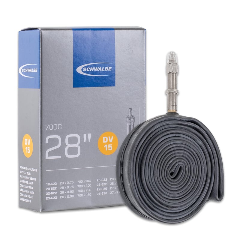 Cameră de bicicletă Schwalbe Nr. 15 pentru biciclete de cursă pe 28 inchi (ETRTO 18/28-622/630) cu valvă SV de 40 mm, rezistentă și etanșă