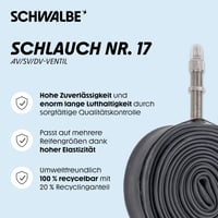Cyklistická duša Schwalbe SV 17 27/28 palcov s ventilom pre trekingové a cestné bicykle 2