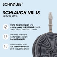 Cestná duša Schwalbe SV15 23/30-622/630 IB so 60 mm ventilom, 1 ks 2