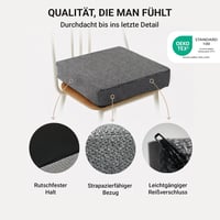 Schwar Textilien ortopedický vankúš z pamäťovej peny 40x40 cm, sivý, výška 10 cm, protišmykový a prateľný, na kancelársku stoličku a invalidný vozík 6