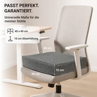 Schwar Textilien ortopedický vankúš z pamäťovej peny 40x40 cm, sivý, výška 10 cm, protišmykový a prateľný, na kancelársku stoličku a invalidný vozík 4