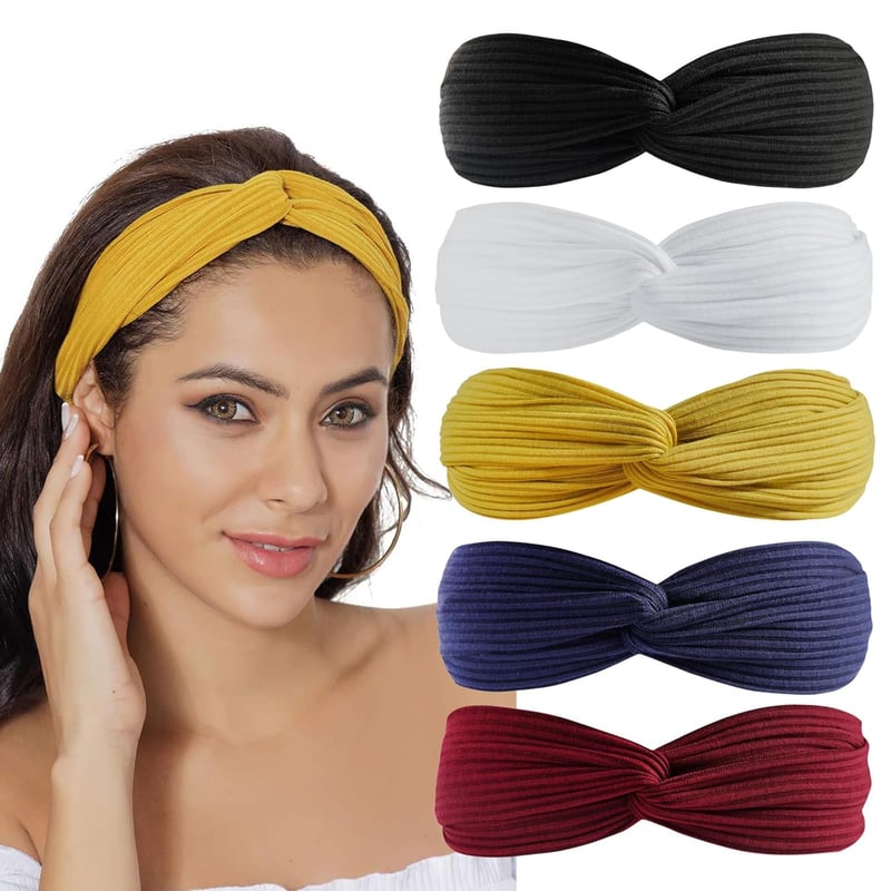 scicent Női Fejpánt Szett 5 db - Rugalmas Turbán Bandana Jóga Sporthoz