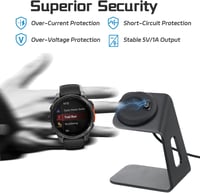 sciuU Garmin Forerunner/Fēnix/Venu/Instinct/Vivoactive töltőállomás alumínium tartóval - 100 cm USB kábel 4