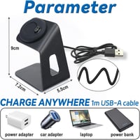 sciuU Garmin Forerunner/Fēnix/Venu/Instinct/Vivoactive töltőállomás alumínium tartóval - 100 cm USB kábel 9