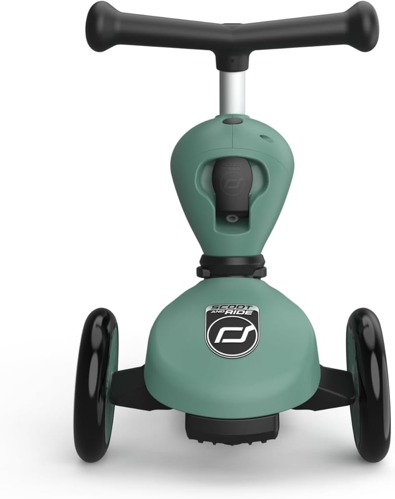 Scoot & Ride Highwaykick 1 Roller 2in1 Ülőkével és Állva Használható Gyerek Roller 1-5 Éveseknek Forest Zöld Biztonsági Paddal