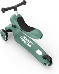 Scoot & Ride Highwaykick 1 Roller 2in1 Ülőkével és Állva Használható Gyerek Roller 1-5 Éveseknek Forest Zöld Biztonsági Paddal 5
