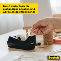 Dispenser pentru bandă adezivă Scotch C38, negru, cu 1 rolă de bandă adezivă inclusă, 19 mm x 33 m 2