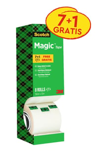 Lepiaca páska Scotch Magic – Priehľadná a matná, popisovateľná, nekopírovateľná – 19 mm x 33 m – 8 kotúčov 2