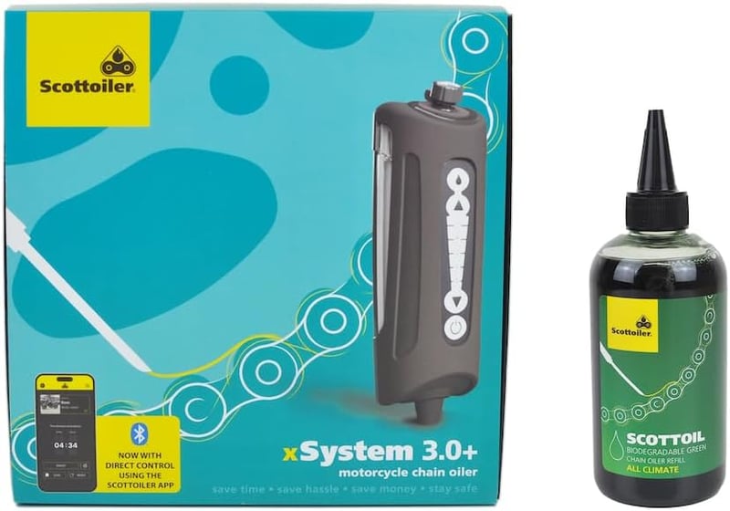 Scottoiler xSystem 3.0+ Elektronikus Lánckenő Bluetooth Vezérléssel Biodegradábilis Olajjal