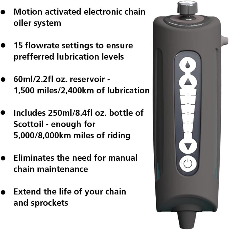 Scottoiler xSystem 3.0+ Elektronikus Lánckenő Bluetooth Vezérléssel Biodegradábilis Olajjal
